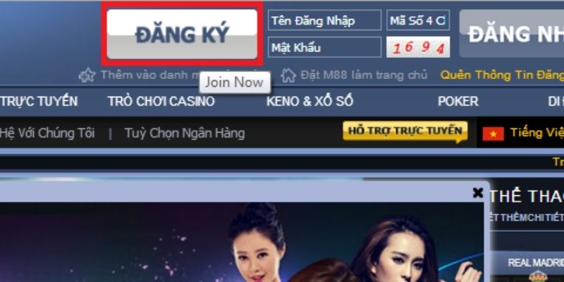 Hướng dẫn đăng ký m88